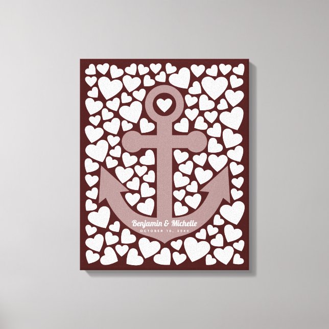 Anchor Guest Book Canvas - 100 Signatures (Front)