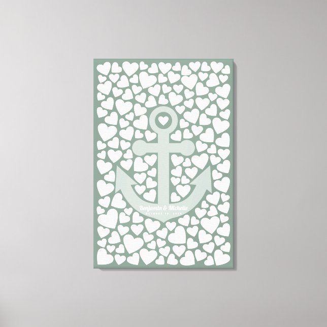 Anchor Guest Book Canvas - 150 Signatures (Front)