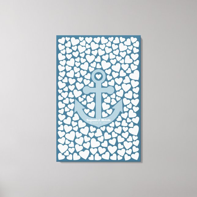 Anchor Guest Book Canvas - 200 Signatures (Front)