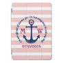 Anchor Heart Pink Nautical Monogram Coastal Logo iPad Pro Cover