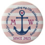 Anchor Heart Pink Stripes Nautical Monogram Logo Chocolate Covered Oreo