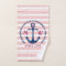 Anchor Heart Pink Stripes Nautical Monogram Logo
