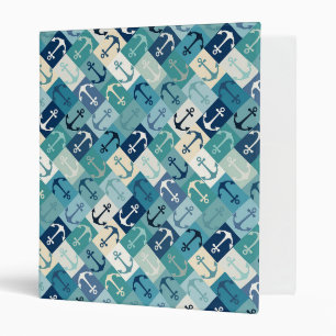 anchor herringbone blue 3 ring binder