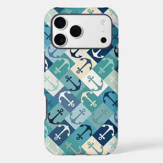 anchor herringbone blue iPhone 17 pro max case