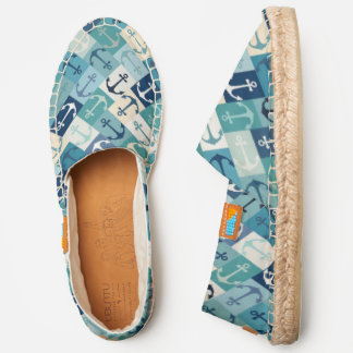 anchor herringbone blue espadrilles