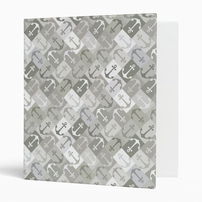 anchor herringbone mono 3 ring binder (Front/Inside)