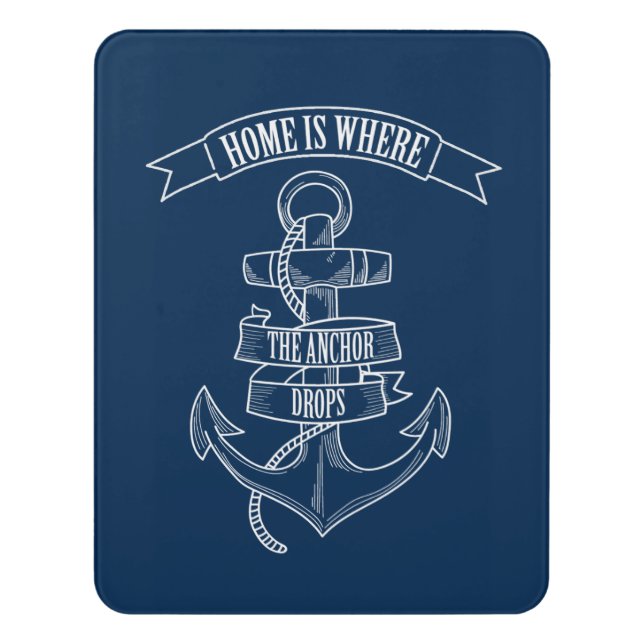 Anchor Home is Where the Anchor Drops Door Sign (Contemporary Vert)