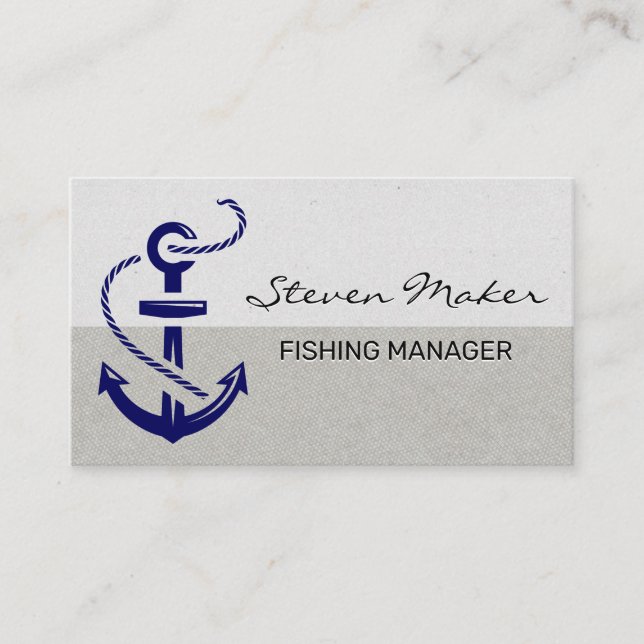 Anchor Icon | Pattern Color Block Business Card (Front)