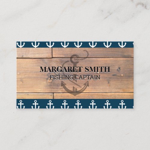 Anchor Icon  Wood Panels Business Card
