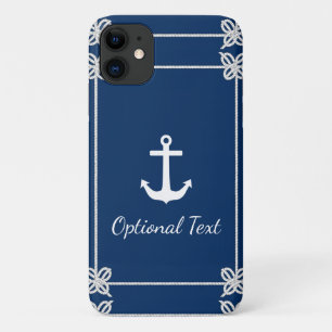 Anchor in Rope Frame Nautical iPhone 11 Case