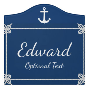 Anchor in Rope Frame Nautical Door Sign
