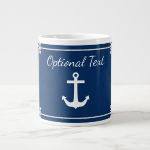 Anchor in Rope Frame Nautical Giant Coffee Mug