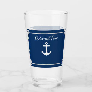 Anchor in Rope Frame Nautical Glass