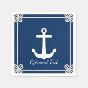 Anchor in Rope Frame Nautical Napkins