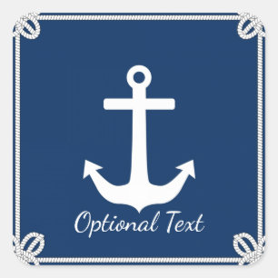 Anchor in Rope Frame Nautical Square Sticker