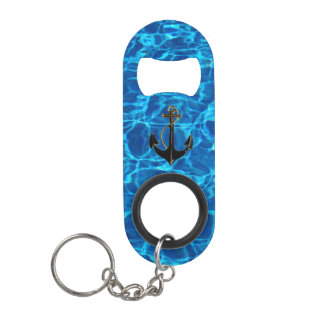Anchor In The Blue Water Keychain Bottle Opener
