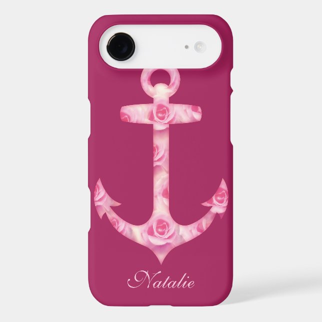 Anchor iPhone 7 case Floral pink rose flower (Back)