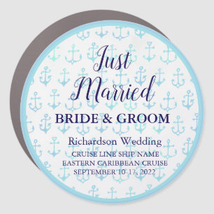 Anchor Just Married Wedding Cruise Door Magnet