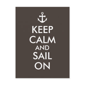 Anchor Keep Calm and Sail On Nautical Custom Postcard