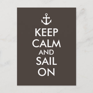 Anchor Keep Calm and Sail On Nautical Custom Postcard