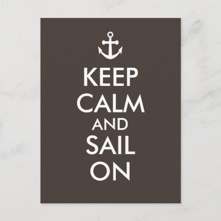 Anchor Keep Calm And Sail On Nautical Custom Postcard