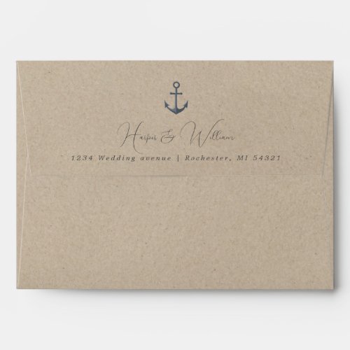 Anchor kraft paper address wedding envelope