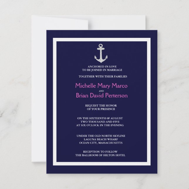 ANCHOR l Nautical Destination Themed Wedding Invitation (Front)