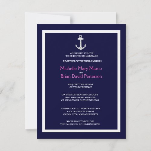 ANCHOR l Nautical Destination Themed Wedding Personalized Invites