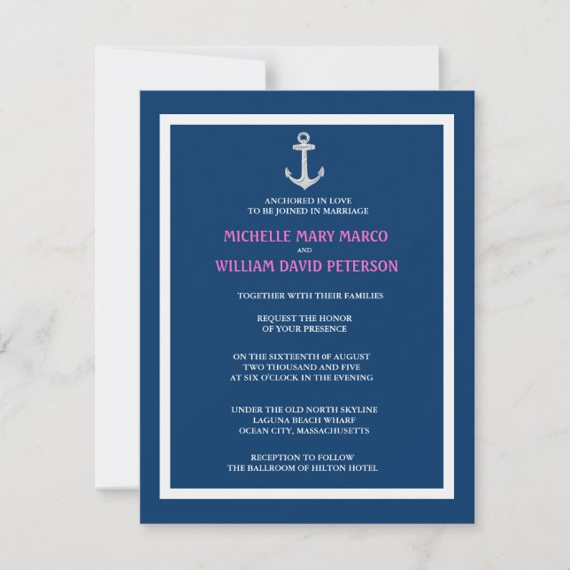 ANCHOR l Nautical Destination Themed Wedding Invitation (Front)