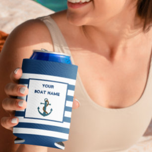 Anchor Lake Nautical Your Boat Name Can Cooler