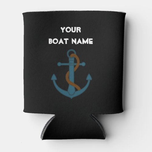 Anchor Lake Sea Nautical Your Boat Name Can Cooler