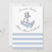 Anchor Lake Vacation Beach House Name Blue Stripes