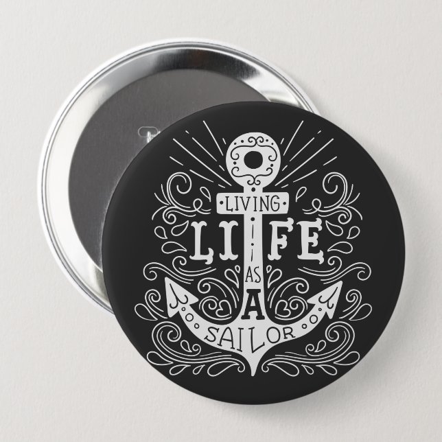 Anchor Life – Bold Nautical Button Design (Front & Back)