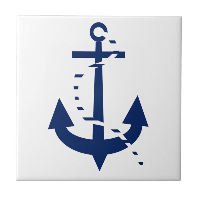 Anchor & Line Navy Tile (Front)