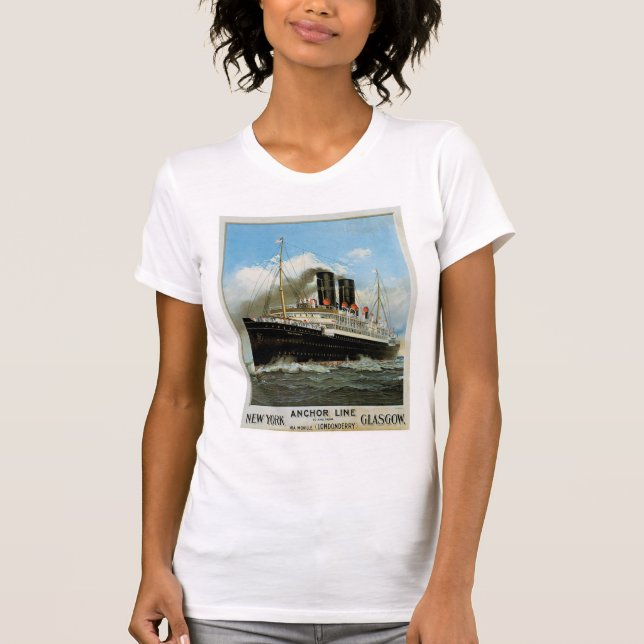 Anchor Line ~ New York - Glasgow T-Shirt (Front)