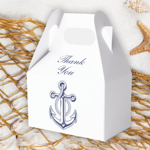 Anchor Love Sailor Navy Blue Nautical Wedding Favor Boxes