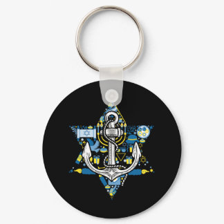 Anchor Menorah Star Hanukkah Boating Sailing Chanu Keychain