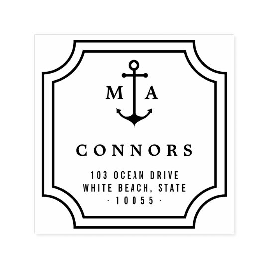 Anchor Monogram Frame Wedding Self Inking Stamp Zazzle Anchor Monogram Frame Wedding Self Inking Stamp