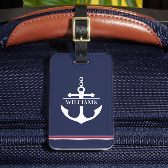 Anchor Monogram Luggage Tag (Front Insitu 2)