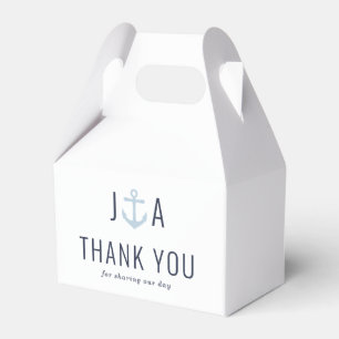 Anchor Monogram Nautical Wedding Favor Boxes