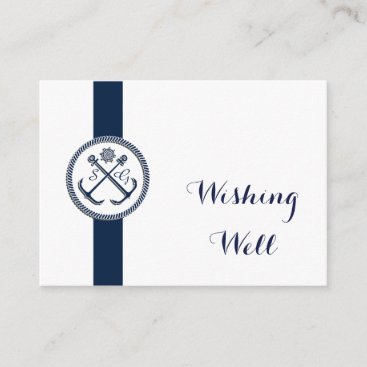 Anchor Monogram Nautical Wedding wishing well card