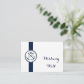 Anchor Monogram Nautical Wedding wishing well card (Standing Front)