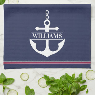 Anchor Monogram Personalized Kitchen Towel