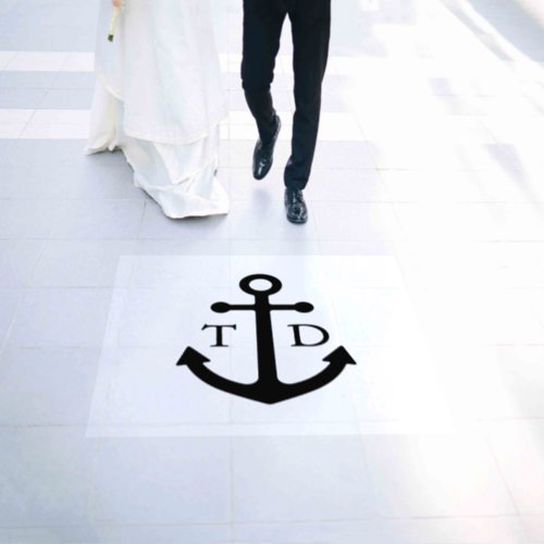 Anchor Monogram Wedding  Floor Decals