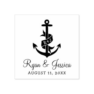 Anchor Monogram Wedding Stamp