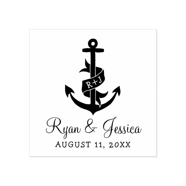 Anchor Monogram Wedding Stamp (Imprint)