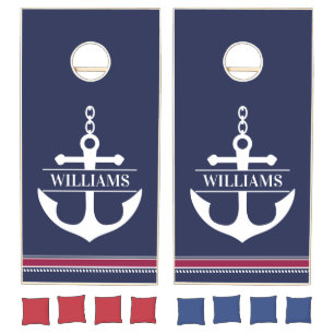 Anchor Monogrammed Nautical Cornhole Set