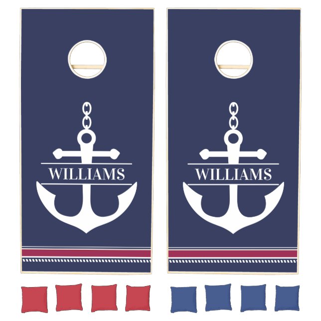 Anchor Monogrammed Nautical Cornhole Set (Set)