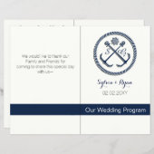 Anchor Monograms, Nautical wedding bifold programs (Front/Back)
