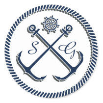 Anchor Monograms, Nautical wedding envelopes seals